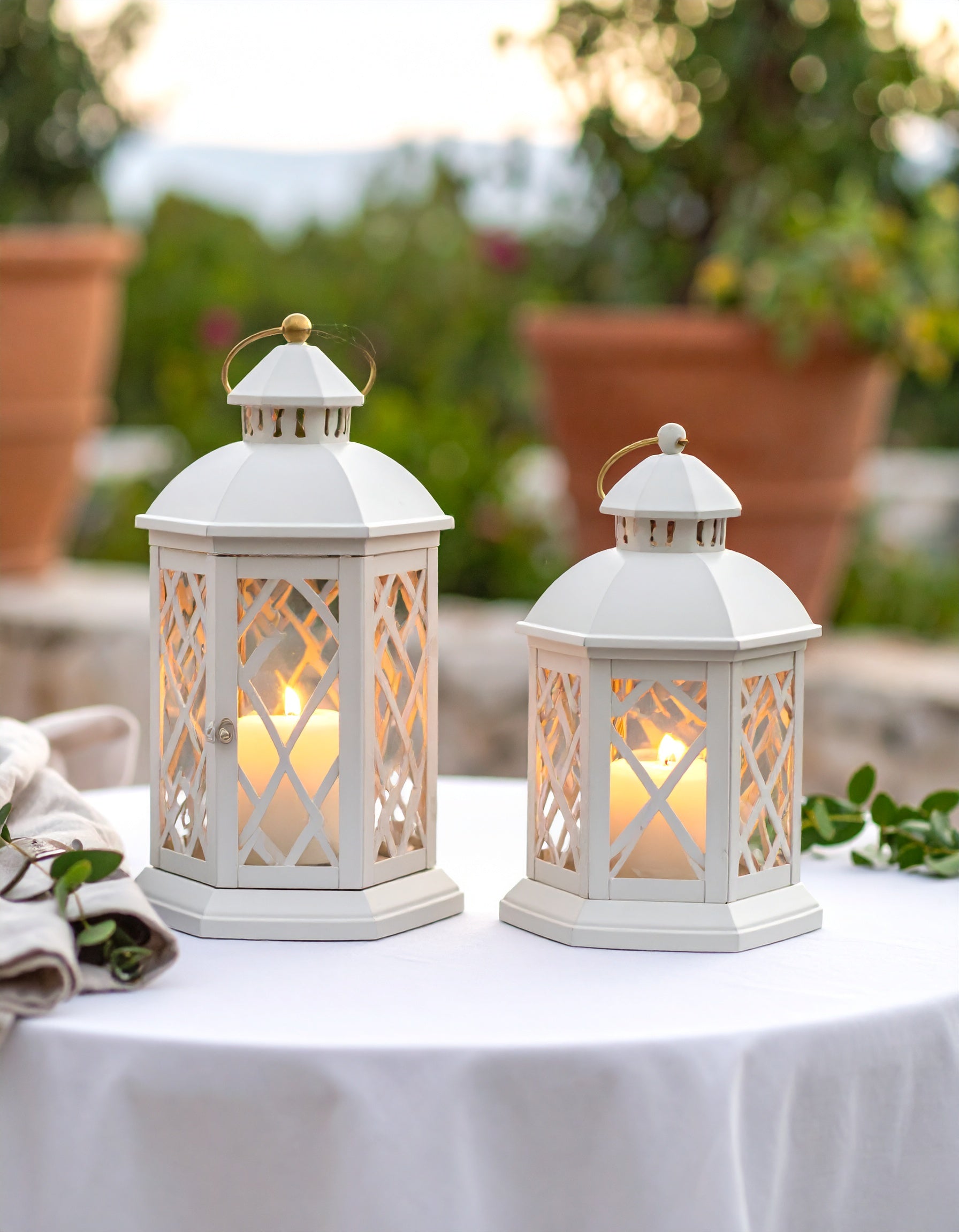 Castella Ceramic Lantern Set of 2