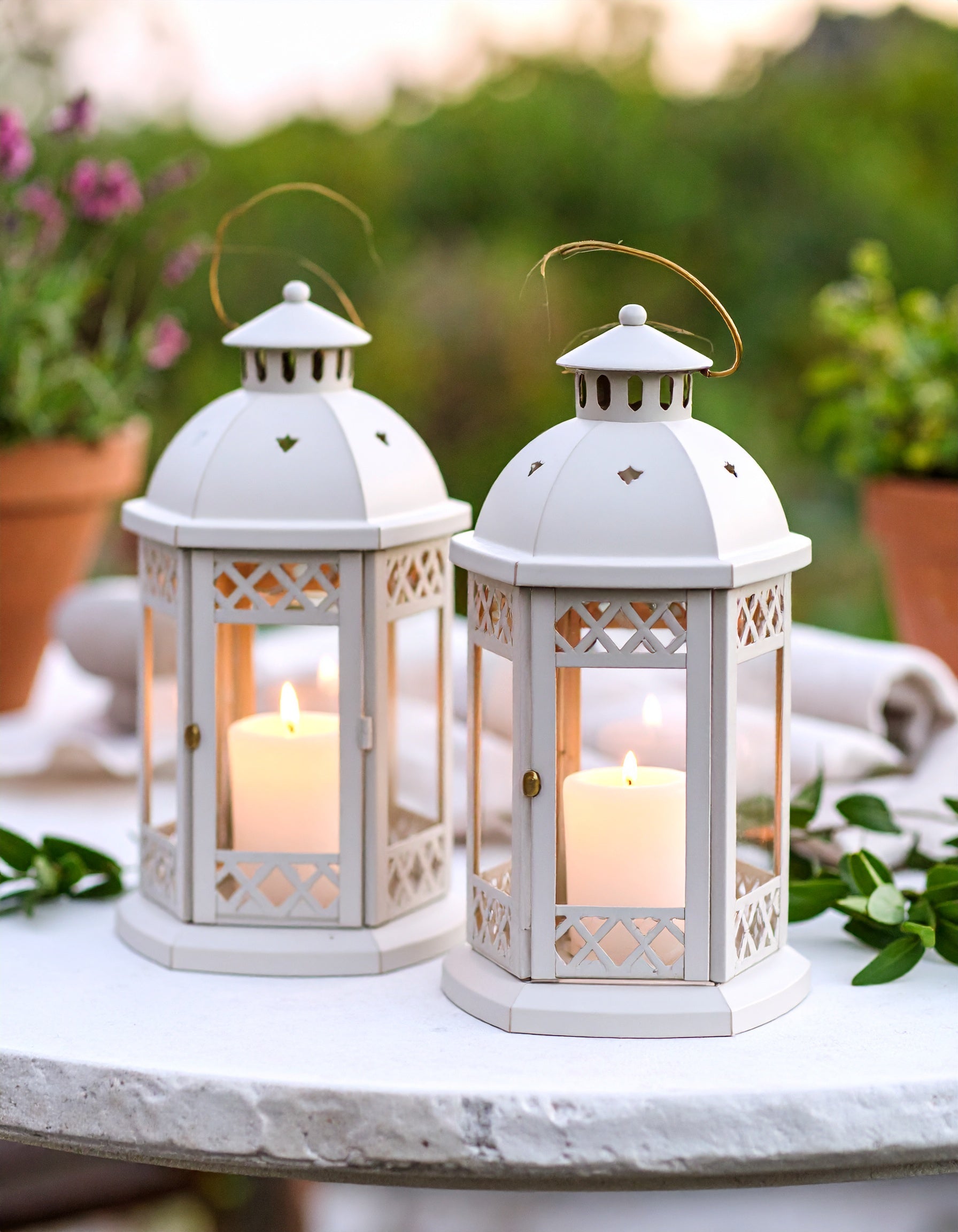 Castella Ceramic Lantern Set of 2