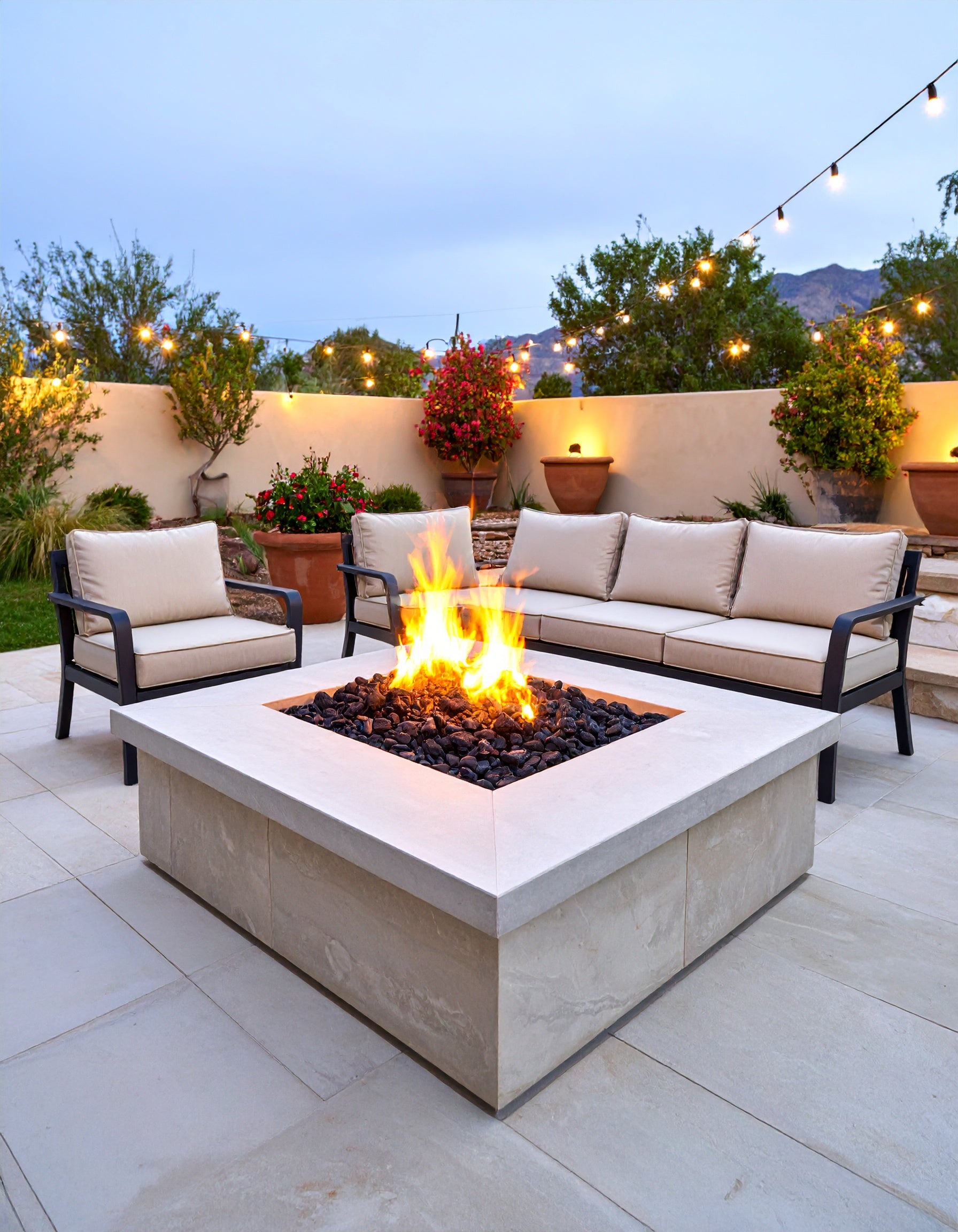Emberstone Square Concrete Fire Pit