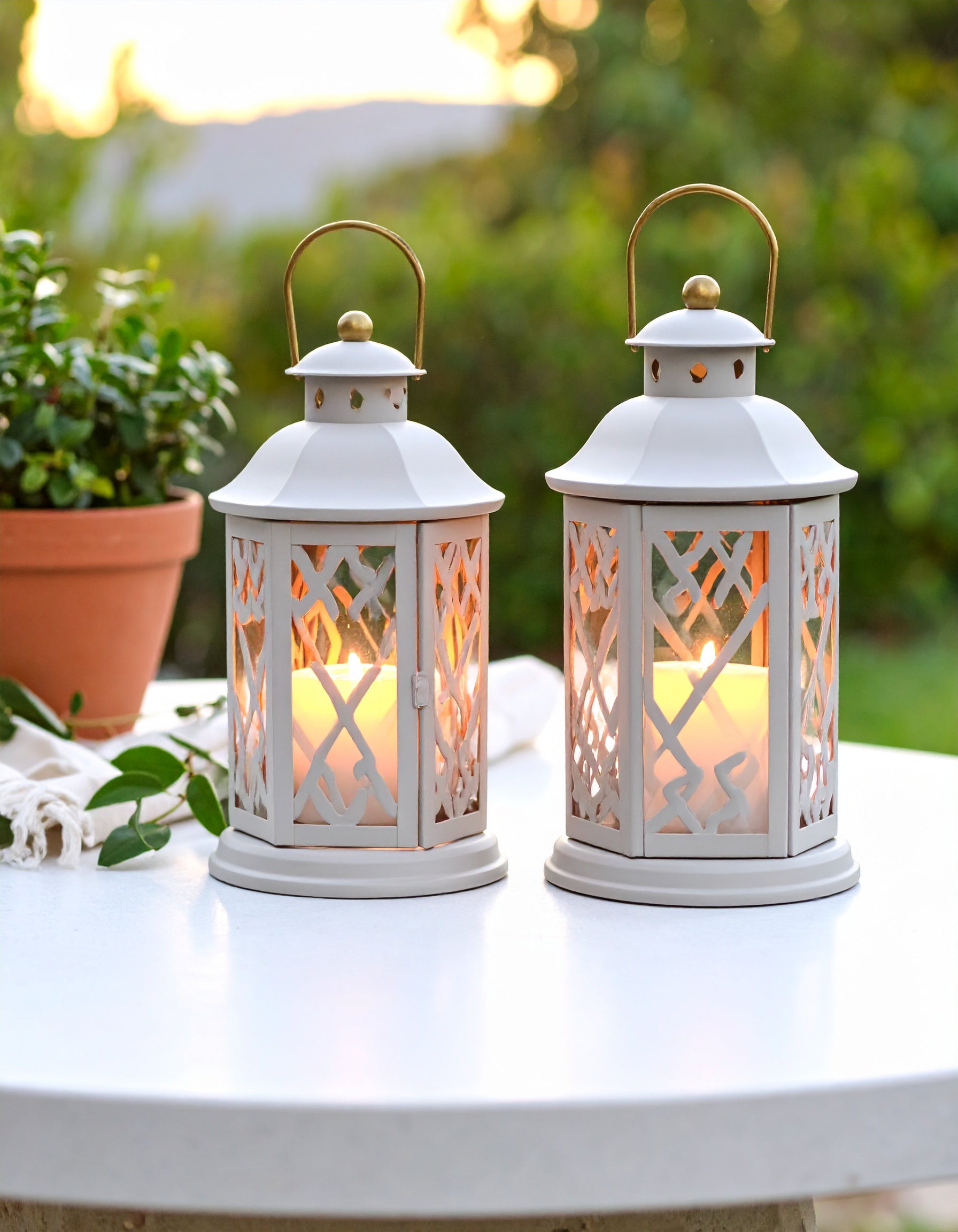 Castella Ceramic Lantern Set of 2