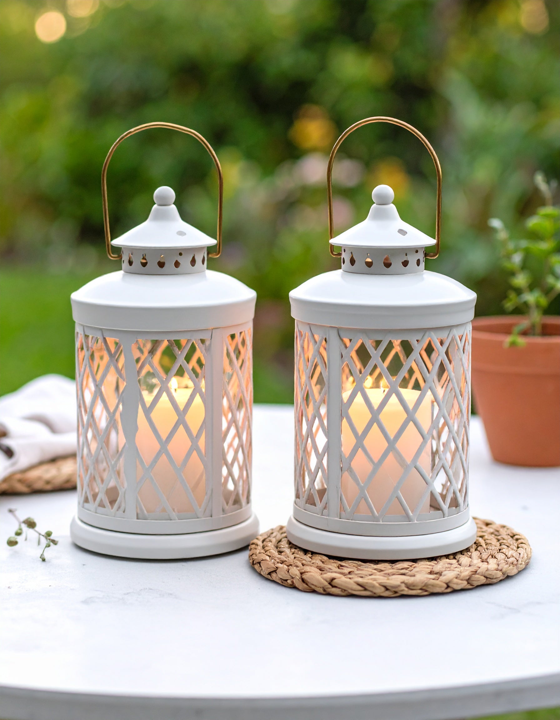 Castella Ceramic Lantern Set of 2