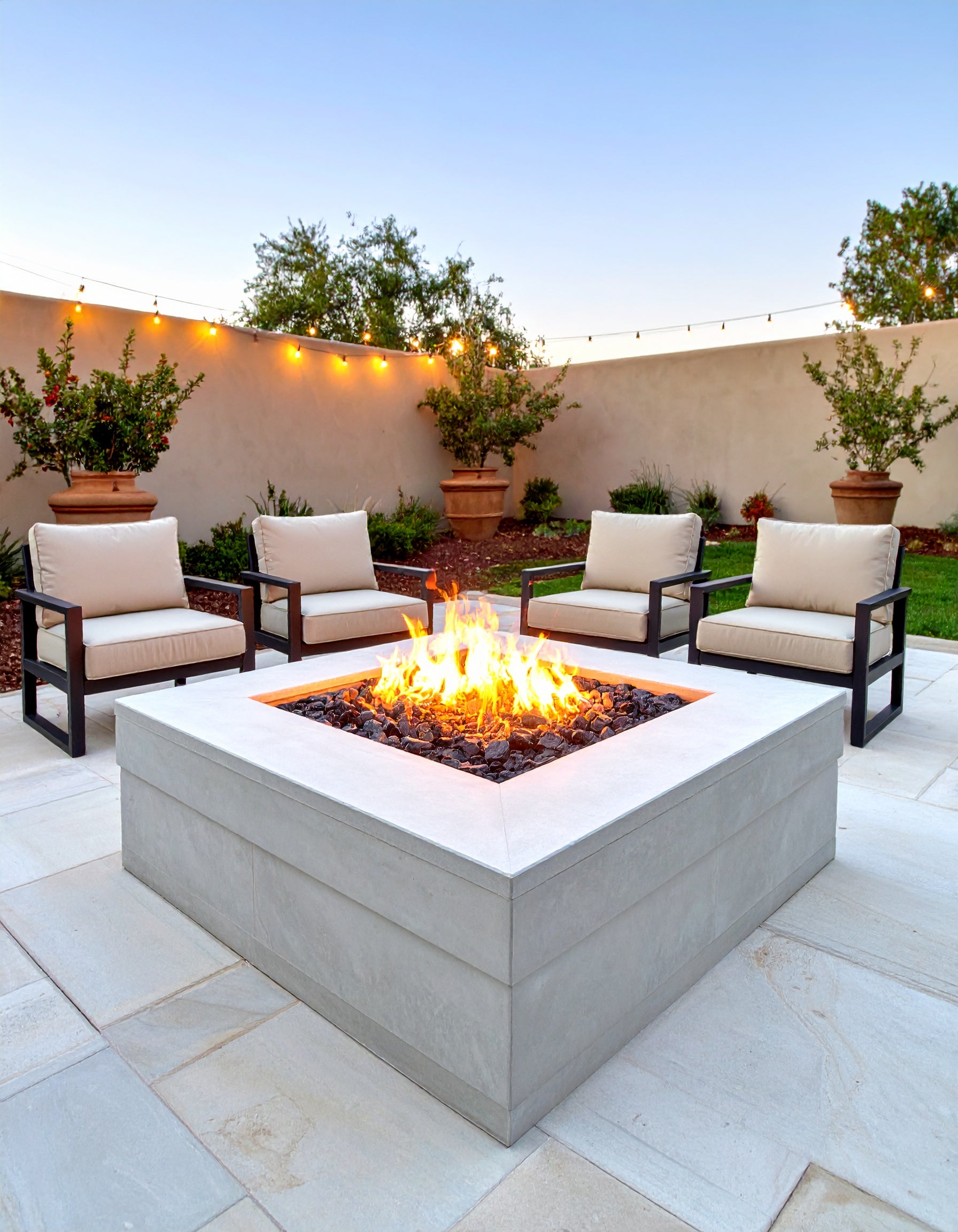 Emberstone Square Concrete Fire Pit
